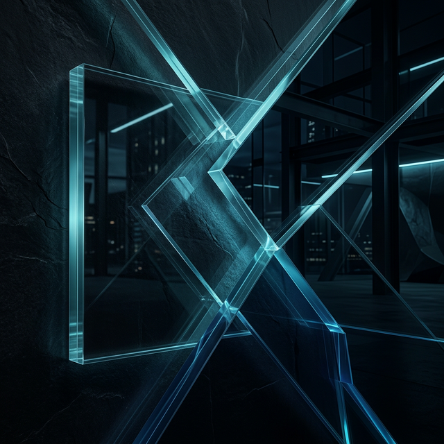 Fundo abstrato moderno escuro simulando reflexos em vidro premium